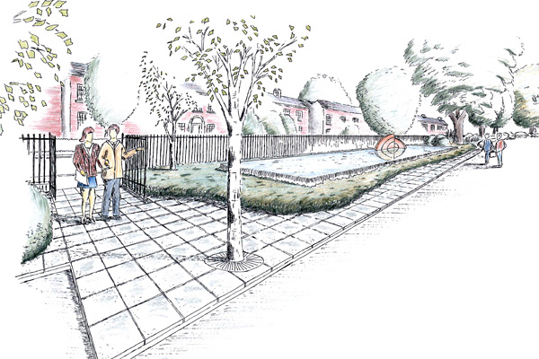 Water feature design for a public garden in Wicklow