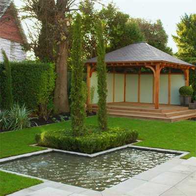 Pavilion in a large country garden, design by Peter O'Brien