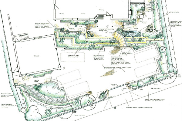 Garden design plan for coastal property