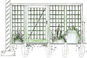 Technical drawing of a trellis and gate.