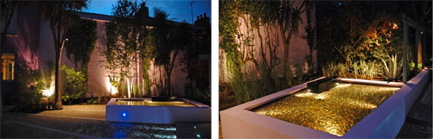 City garden lighting design by Dublin garden designerPeter O’Brien